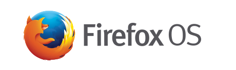 Firefox OS - хоризонтално лого на бело