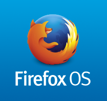 Firefox OS - вертикално лого на сино